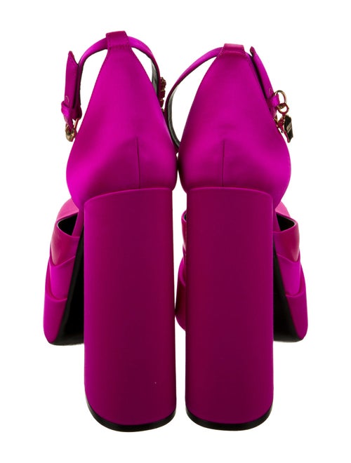 Versace Satin Crystal Embellishments D'Orsay Pumps