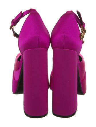 Versace Satin Crystal Embellishments D'Orsay Pumps