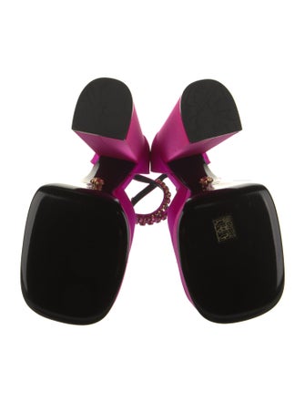 Versace Satin Crystal Embellishments D'Orsay Pumps