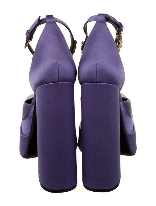 Versace Satin Crystal Embellishments D'Orsay Pumps