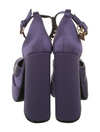 Versace Satin Crystal Embellishments D'Orsay Pumps