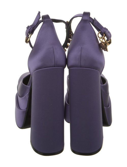 Versace Satin Crystal Embellishments D'Orsay Pumps