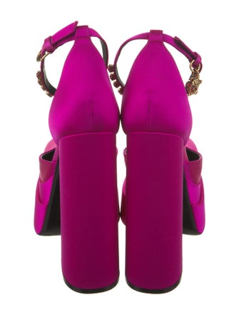 Versace Satin Crystal Embellishments D'Orsay Pumps