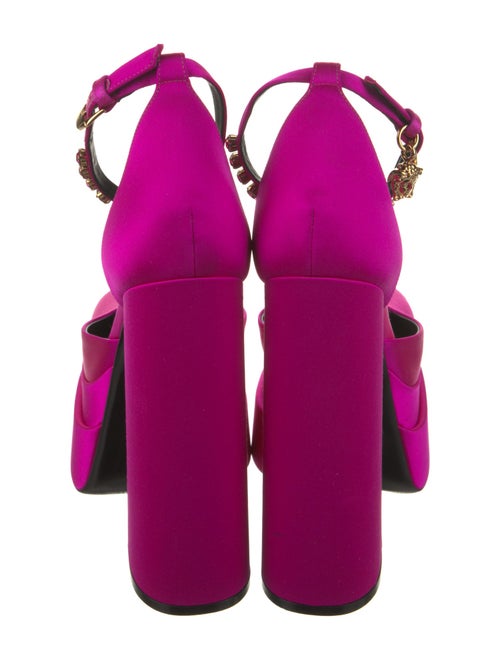 Versace Satin Crystal Embellishments D'Orsay Pumps