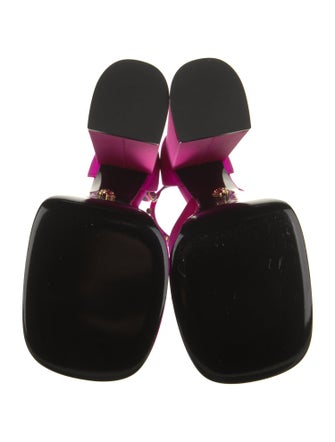 Versace Satin Crystal Embellishments D'Orsay Pumps