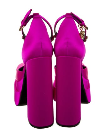 Versace Satin Crystal Embellishments D'Orsay Pumps