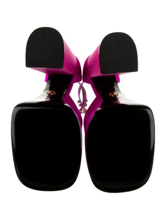 Versace Satin Crystal Embellishments D'Orsay Pumps