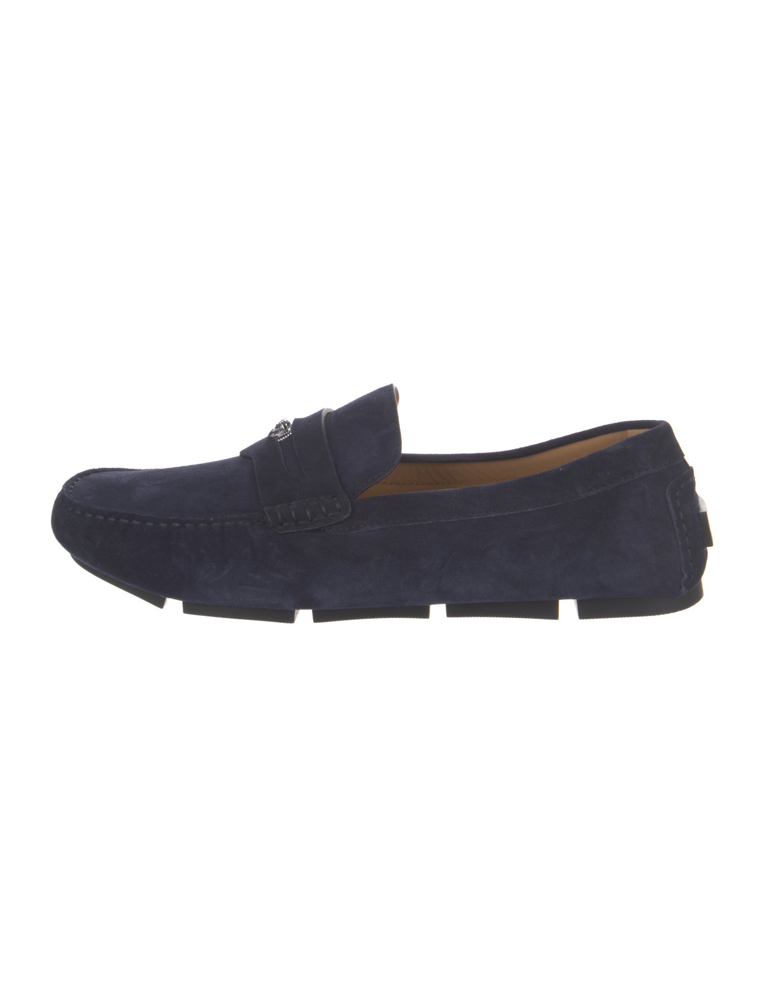 Versace Suede Leather Trim Embellishment Drivers