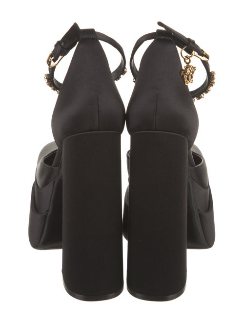 Versace Satin Crystal Embellishments D'Orsay Pumps