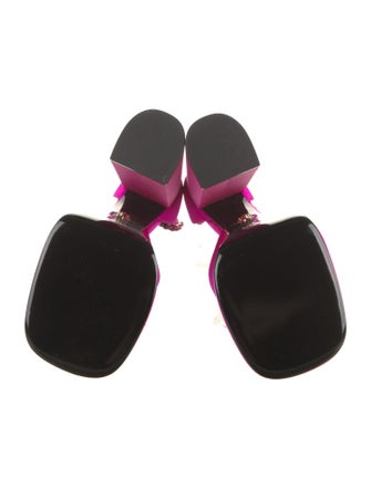 Versace Satin Crystal Embellishments D'Orsay Pumps