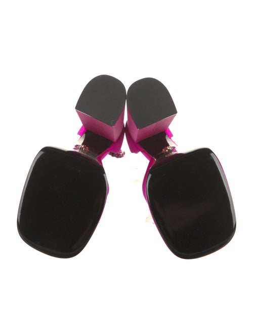 Versace Satin Crystal Embellishments D'Orsay Pumps