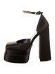 Versace Satin Leather Trim Embellishment D'Orsay Pumps