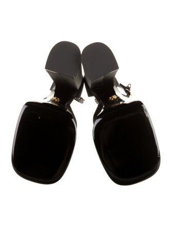 Versace Satin Leather Trim Embellishment D'Orsay Pumps