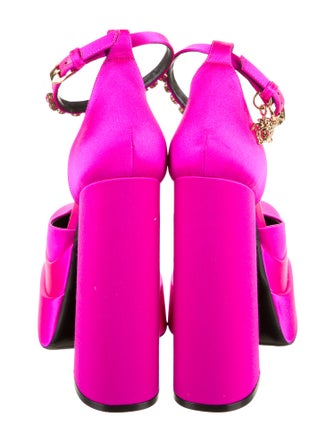 Versace Satin Crystal Embellishments D'Orsay Pumps