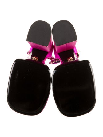 Versace Satin Crystal Embellishments D'Orsay Pumps