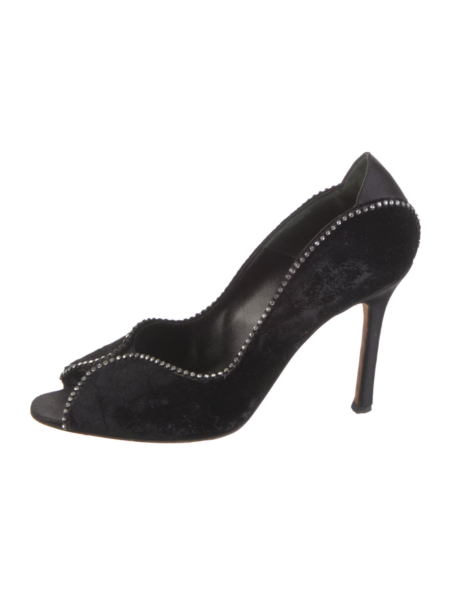 Versace Velvet Crystal Embellishments Pumps