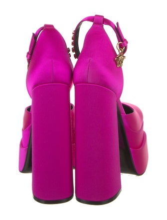 Versace Satin Crystal Embellishments D'Orsay Pumps