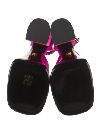 Versace Satin Crystal Embellishments D'Orsay Pumps