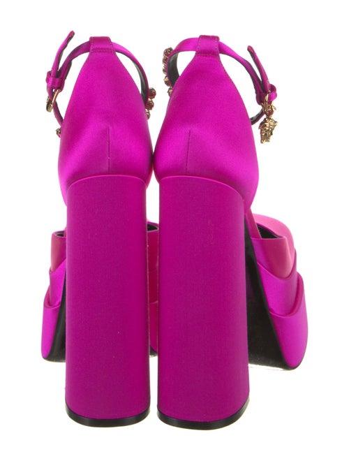 Versace Satin Crystal Embellishments D'Orsay Pumps