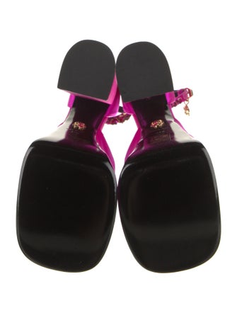 Versace Satin Crystal Embellishments D'Orsay Pumps