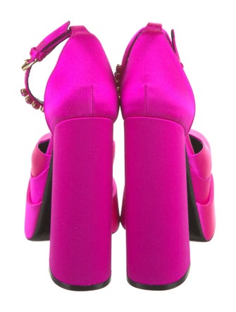 Versace Satin Crystal Embellishments D'Orsay Pumps