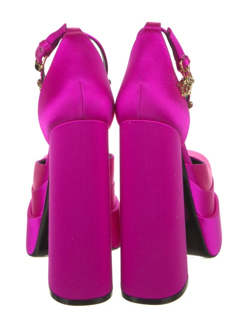 Versace Satin Crystal Embellishments D'Orsay Pumps