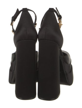 Versace Satin Crystal Embellishments D'Orsay Pumps