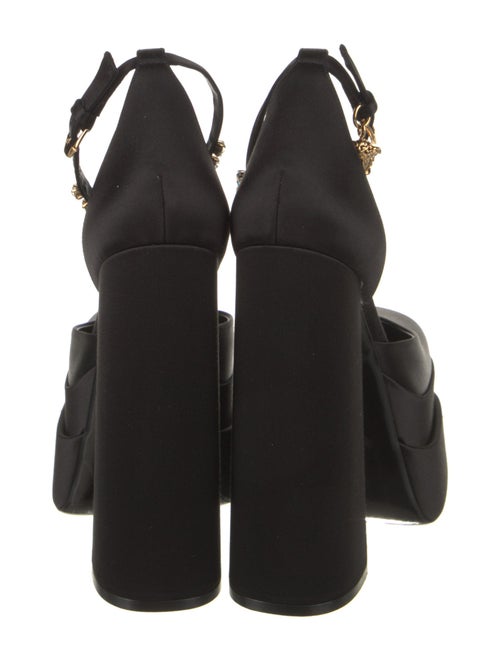 Versace Satin Crystal Embellishments D'Orsay Pumps