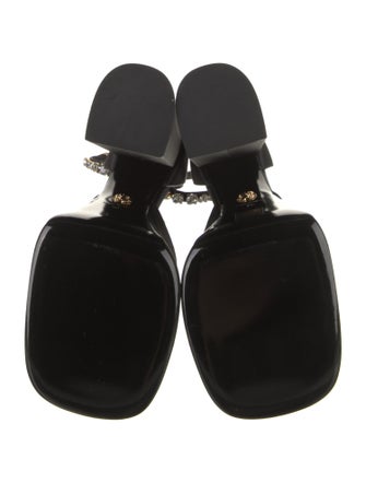 Versace Satin Crystal Embellishments D'Orsay Pumps