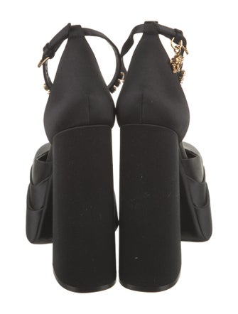 Versace Satin Crystal Embellishments D'Orsay Pumps