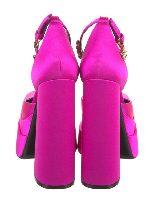 Versace Satin Crystal Embellishments D'Orsay Pumps