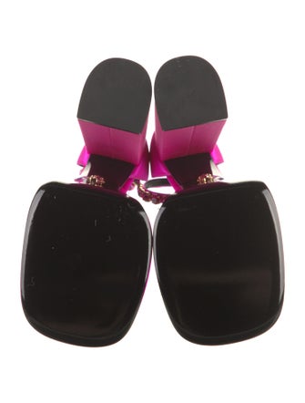 Versace Satin Crystal Embellishments D'Orsay Pumps