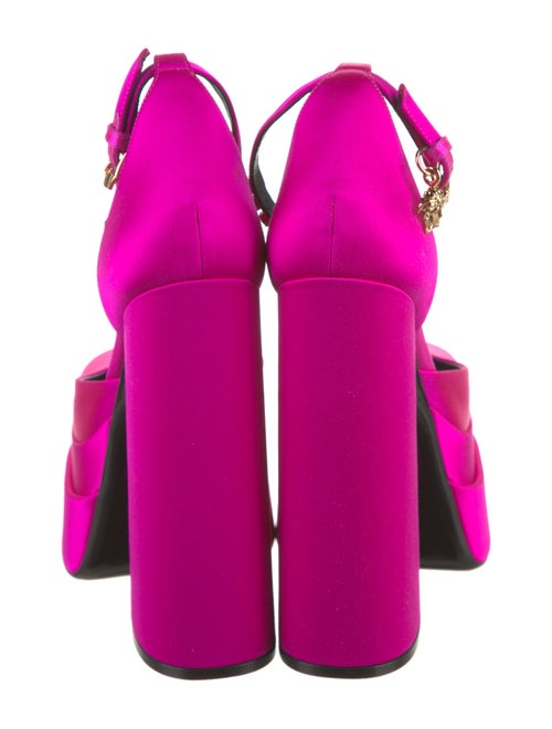 Versace Satin Crystal Embellishments D'Orsay Pumps