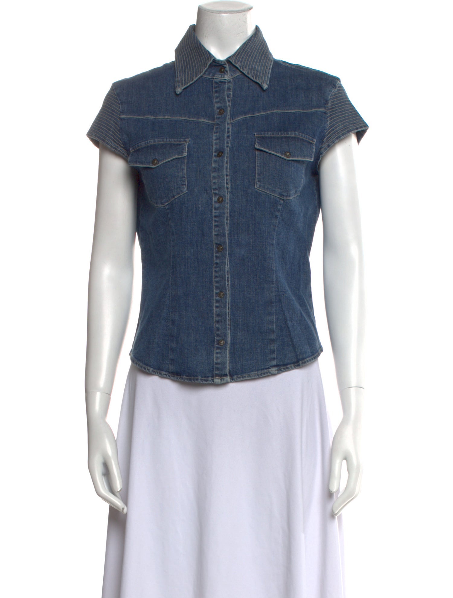 Versace Jeans Couture Short Sleeve Button-Up Top w/ Tags