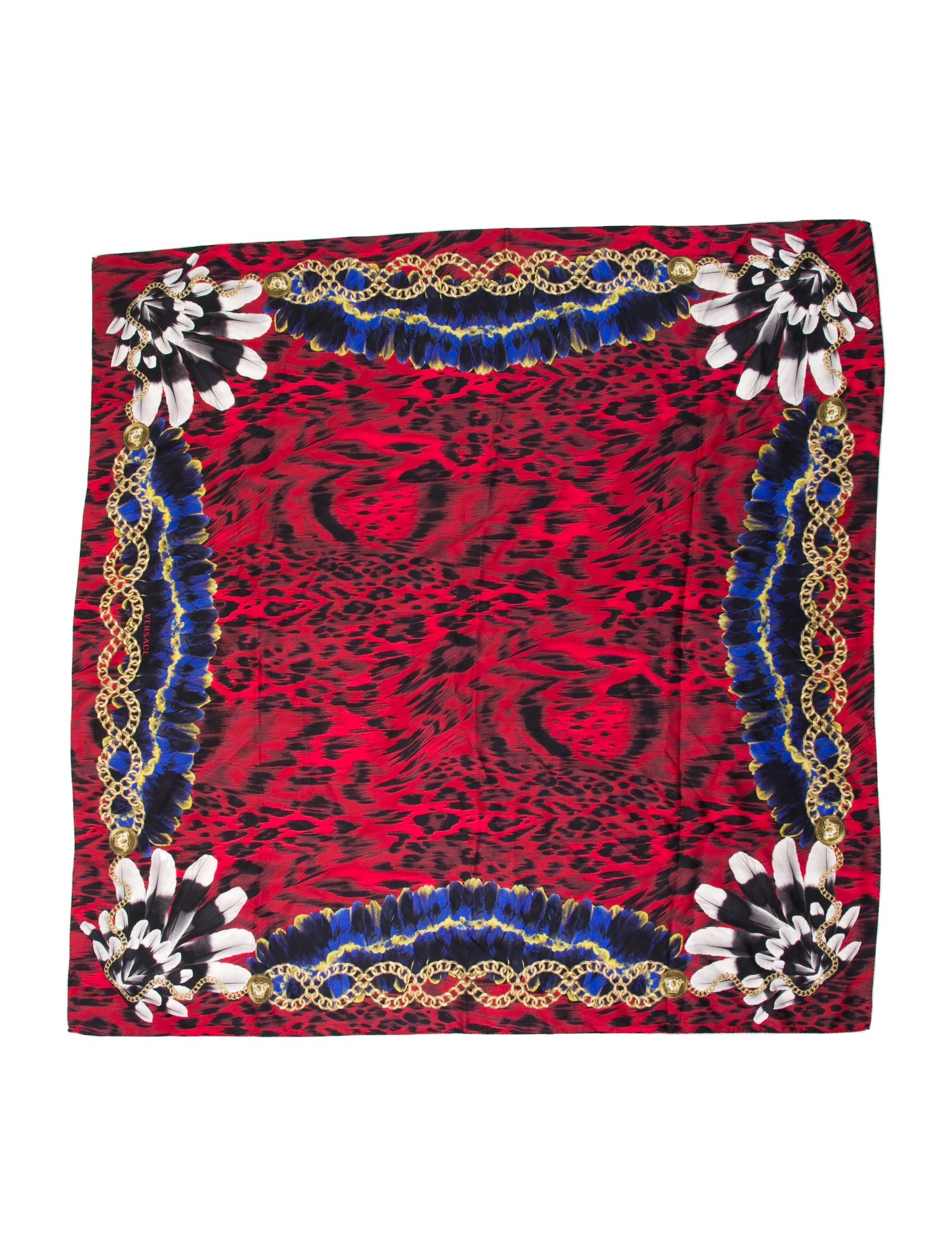 Versace Miami Leopard Silk Scarf