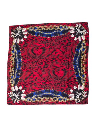 Versace Miami Leopard Silk Scarf
