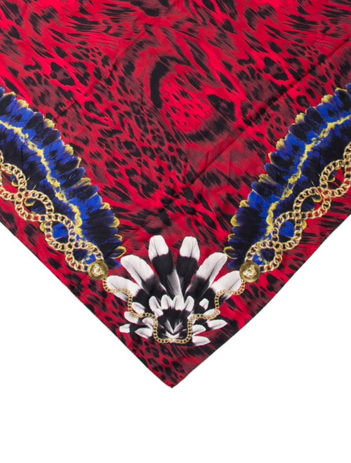 Versace Miami Leopard Silk Scarf