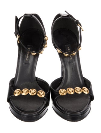 Versace Medusa Insignia Leather Sandals