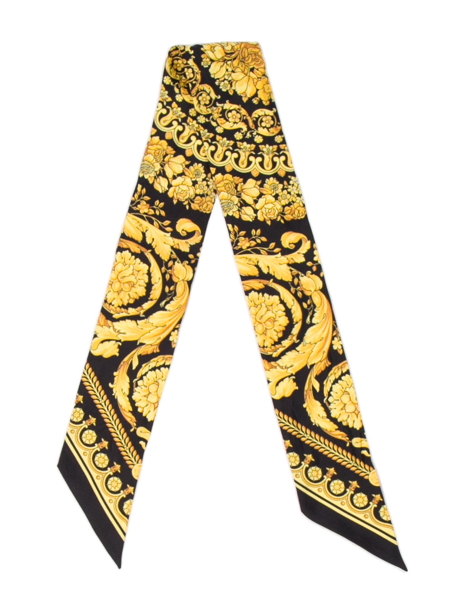 Versace Silk Floral Print Scarf