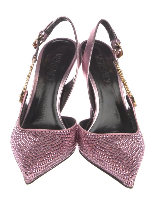 Versace Crystal Crystal Embellishments Slingback Pumps