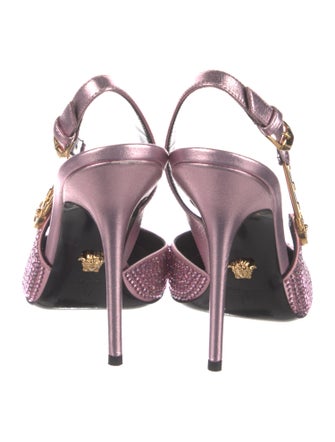 Versace Crystal Crystal Embellishments Slingback Pumps