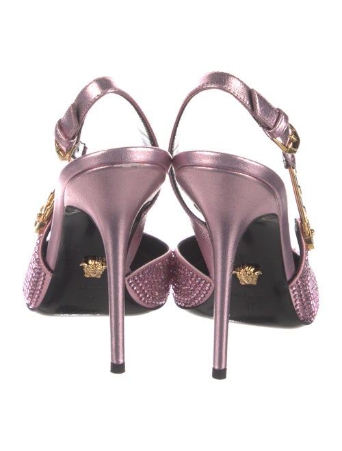 Versace Crystal Crystal Embellishments Slingback Pumps