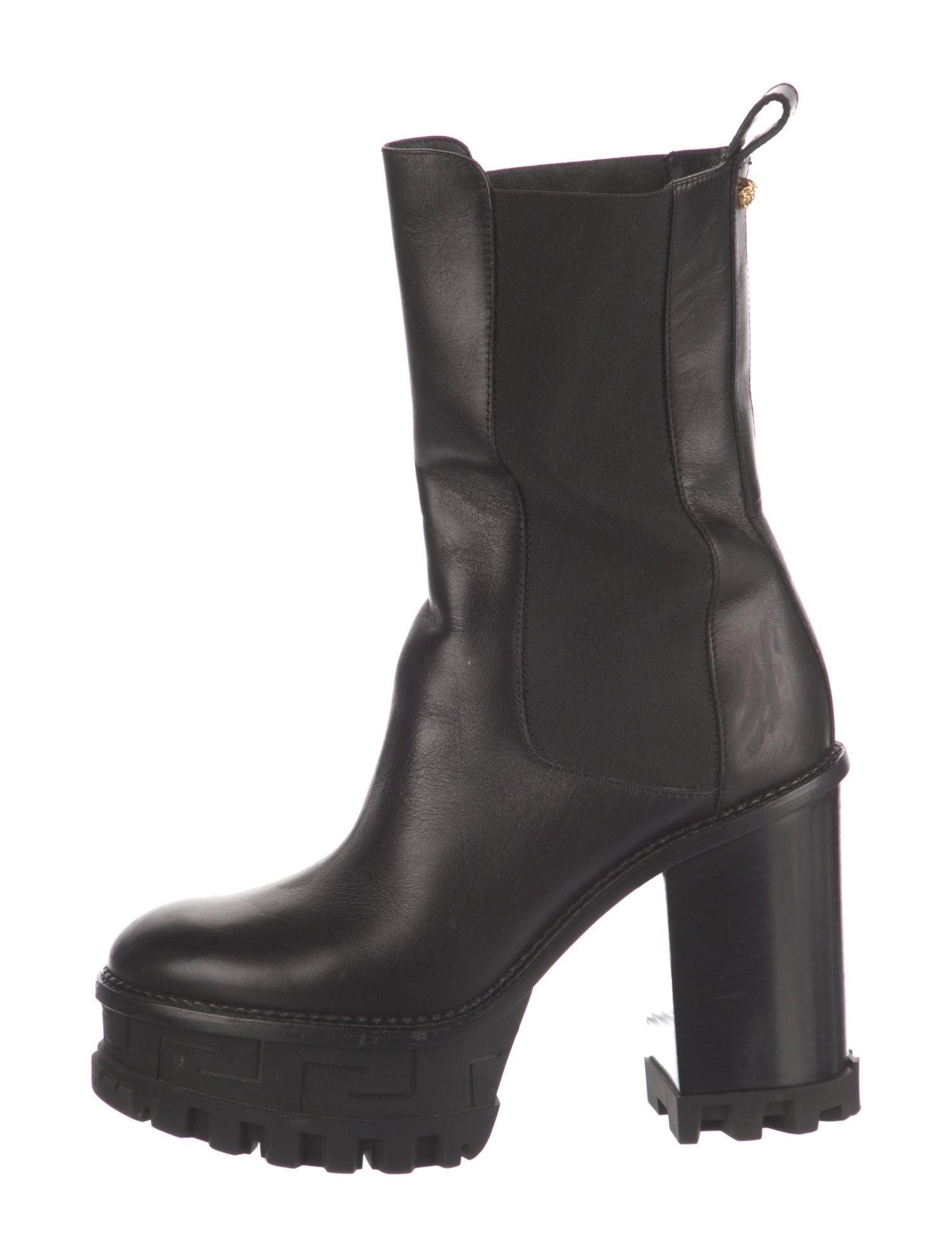 Versace Leather Chelsea Boots