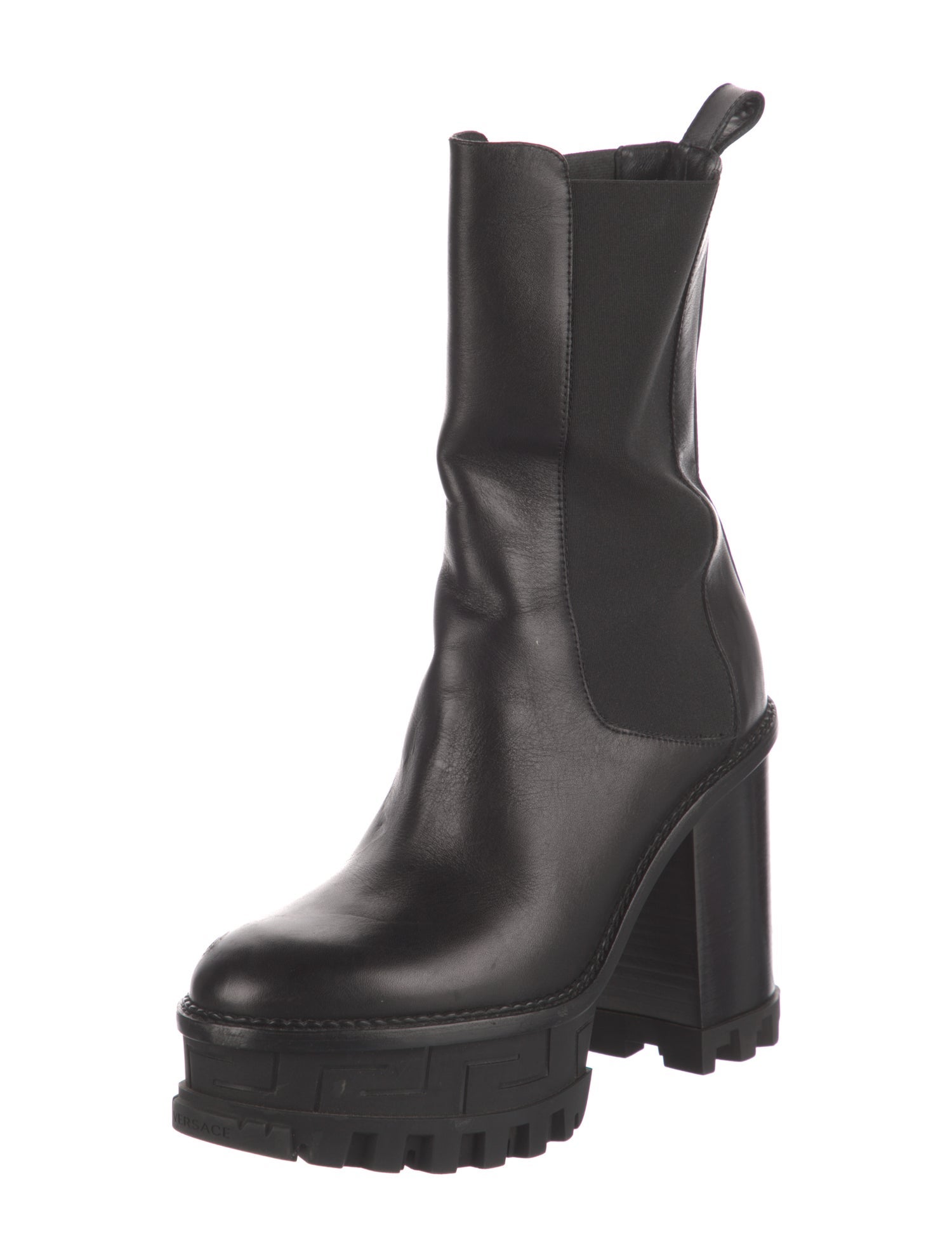 Versace Leather Chelsea Boots