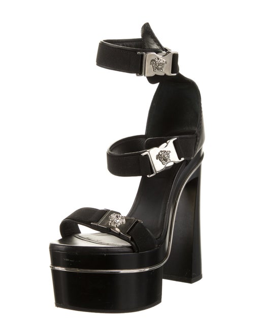 Versace Medusa Insignia Leather Gladiator Sandals