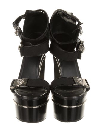 Versace Medusa Insignia Leather Gladiator Sandals