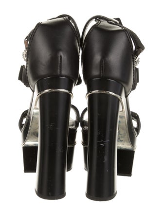 Versace Medusa Insignia Leather Gladiator Sandals