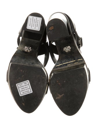 Versace Medusa Insignia Leather Gladiator Sandals