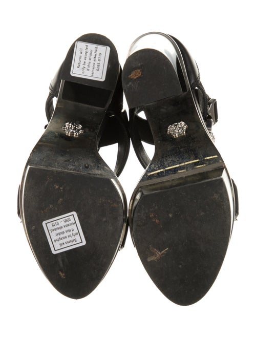 Versace Medusa Insignia Leather Gladiator Sandals