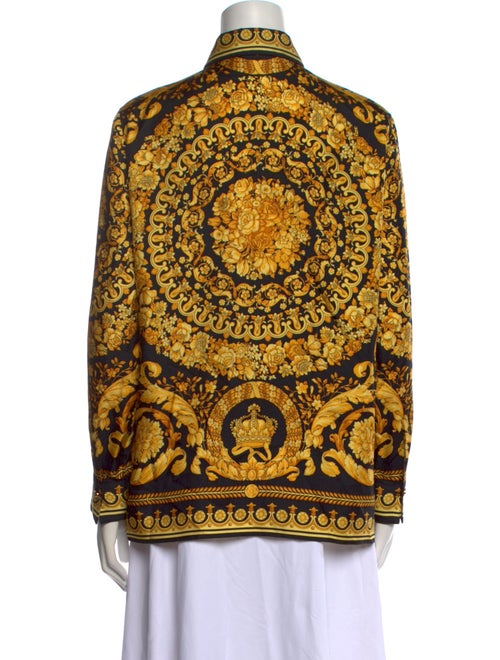 Versace Silk Printed Button-Up Top